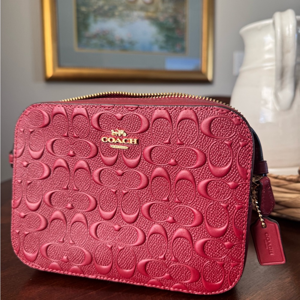 Coach Signature Leather Mini Camera Bag